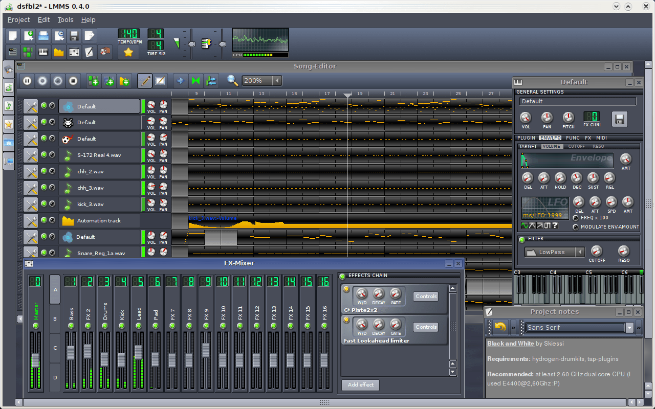 LMMS Linux Multimedia Studio Gratis Musikprogram Gör din egen musik